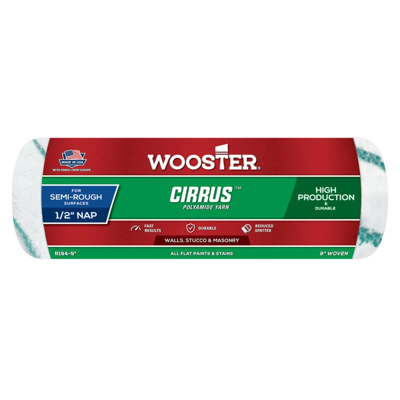 Outlet ✨ Wooster Cirrus Yarn 9 in. W X 1/2 in. Regular Paint Roller Cover 1 pk ⭐ 1 Outlet ✨ Wooster Cirrus Yarn 9 in. W X 1/2 in. Regular Paint Roller Cover 1 pk ⭐