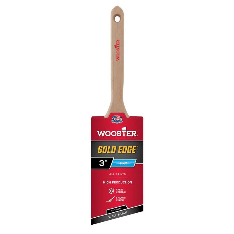 Promo โค๏ธ Wooster Gold Edge 3 in. Firm Semi-Oval Angle Paint Brush ๐ 1 Promo โค๏ธ Wooster Gold Edge 3 in. Firm Semi-Oval Angle Paint Brush ๐