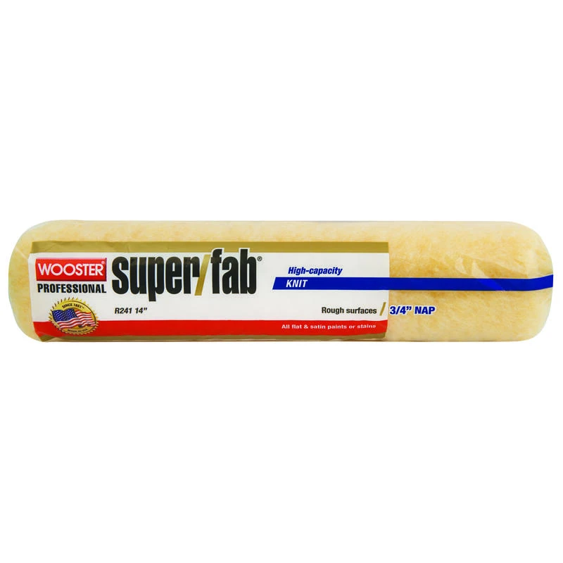 Promo ๐ Wooster Super/Fab Knit 14 in. W X 3/4 in. Regular Paint Roller Cover 1 pk ๐ 1 Promo ๐ Wooster Super/Fab Knit 14 in. W X 3/4 in. Regular Paint Roller Cover 1 pk ๐