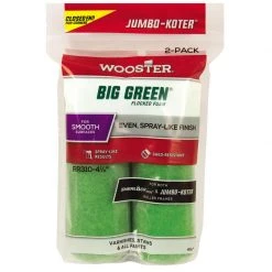 Promo 🎁 Wooster Big Green Flocked Foam 4-1/2 in. W X 3/8 in. Trim Paint Roller Cover 2 pk 😍