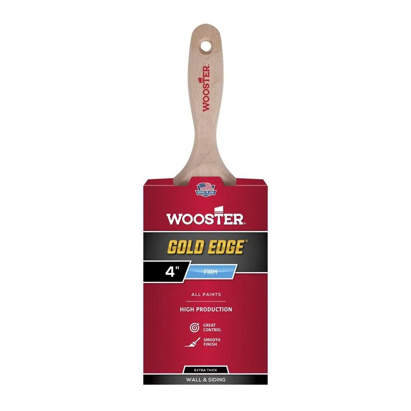 Best Pirce ❤️ Wooster Gold Edge 4 in. Straight Paint Brush 🎉 1 Best Pirce ❤️ Wooster Gold Edge 4 in. Straight Paint Brush 🎉