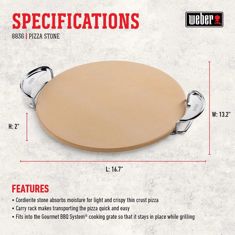 Deals ✔️ Weber Gourmet BBQ System Ceramic Beige Grill Pizza Stone 1 🛒 3 Deals ✔️ Weber Gourmet BBQ System Ceramic Beige Grill Pizza Stone 1 🛒 - Image 3