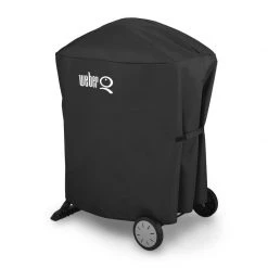 Cheap ✔️ Weber Q100/1000 & Q200/2000 w/Portable Cart Black Grill Cover ✨
