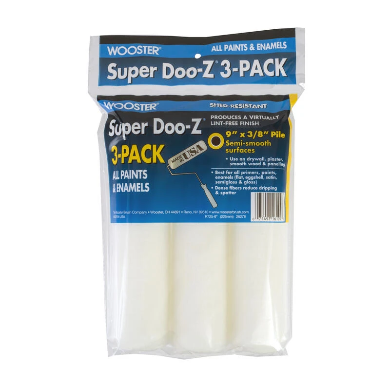 Top 10 ✔️ Wooster Super Doo-Z Fabric 9 in. W X 3/8 in. Paint Roller Cover 3 pk ✔️ 1 Top 10 ✔️ Wooster Super Doo-Z Fabric 9 in. W X 3/8 in. Paint Roller Cover 3 pk ✔️