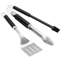Brand new ๐ฏ Weber Precision Stainless Steel Black/Silver Grill Tool Set 3 pc โญ
